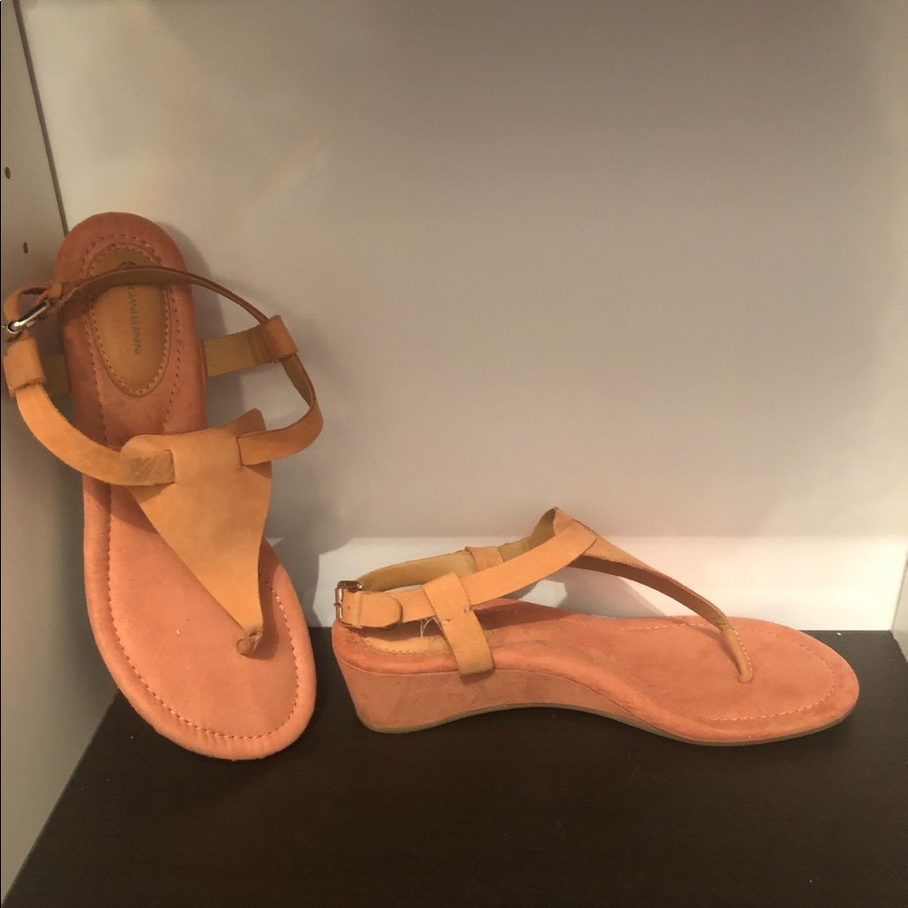 Peach suede sandals